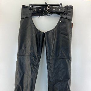 INTERSTATE LEATHER WOMEN'S SIZE LARGE BLACK LEATHER CHAPS